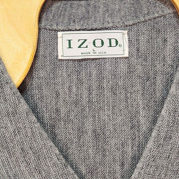 Vintage Men's Izod Cardigan Sweater Logo Made in USA Large L - Picture 4 of 7